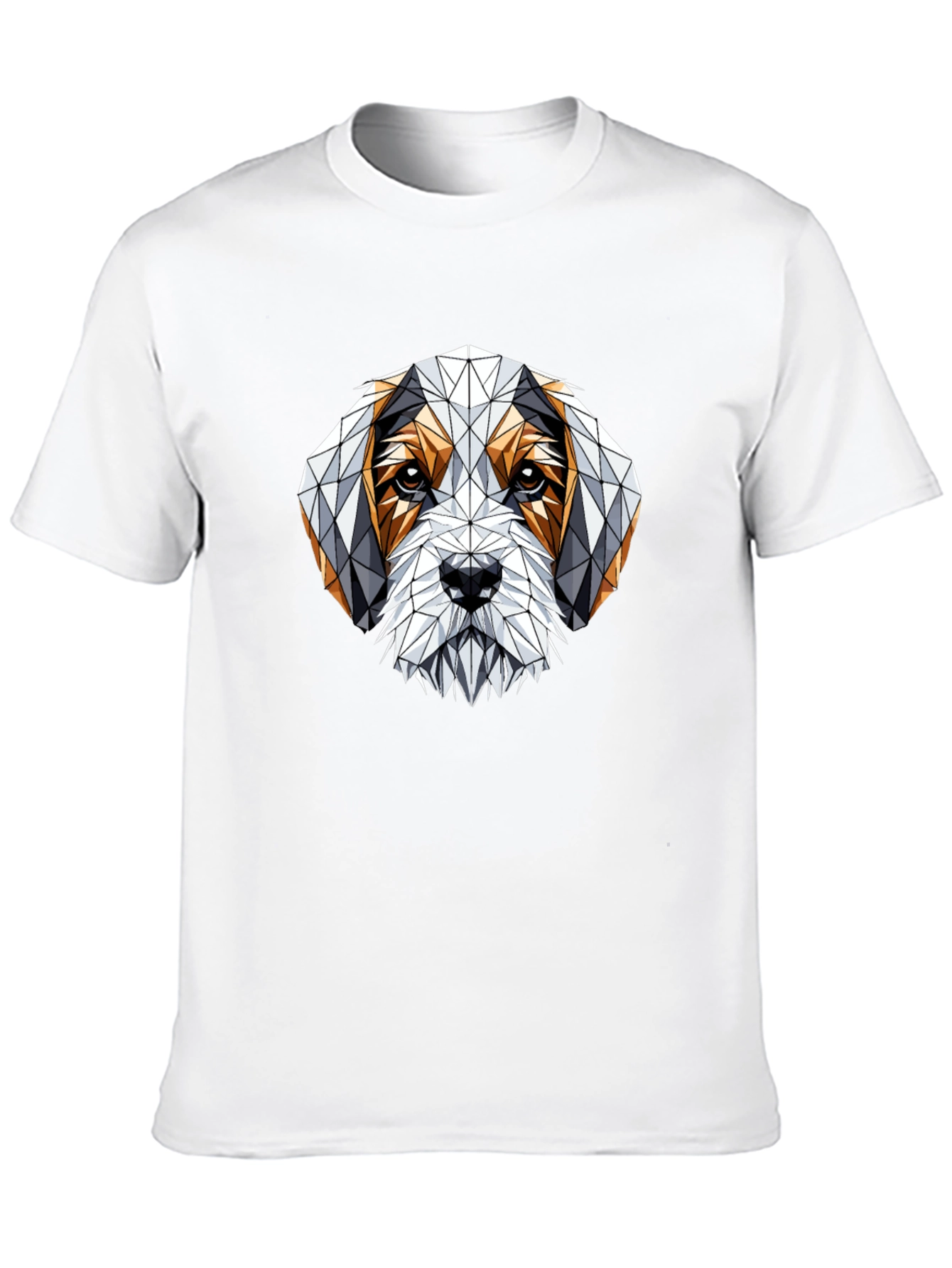 Geometric Dog Graphic T-Shirt - Stylish Mens Tee