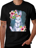 Floral Rabbit Graphic Tee - Unisex