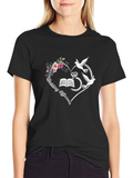 Wedding Officiant T-Shirt: Heart Doves Flowers Design