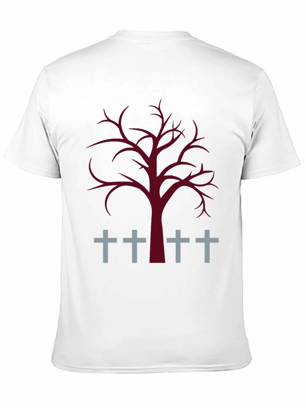 Spooky Tree & Grave Crosses Graphic T-Shirt