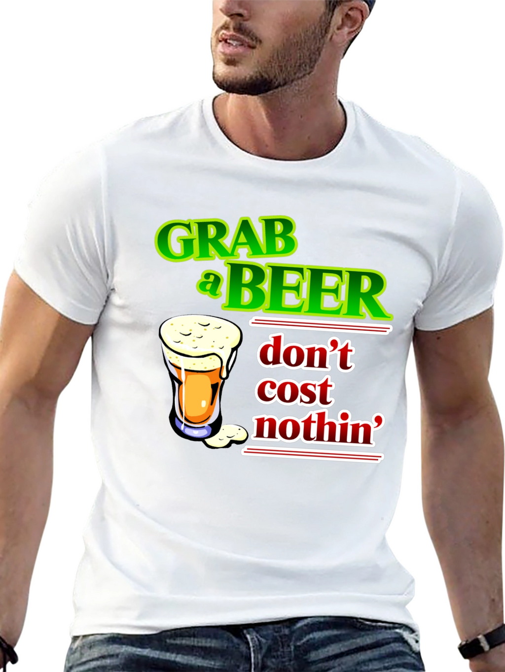 Grab a Beer Graphic Tee - Mens Black T-Shirt