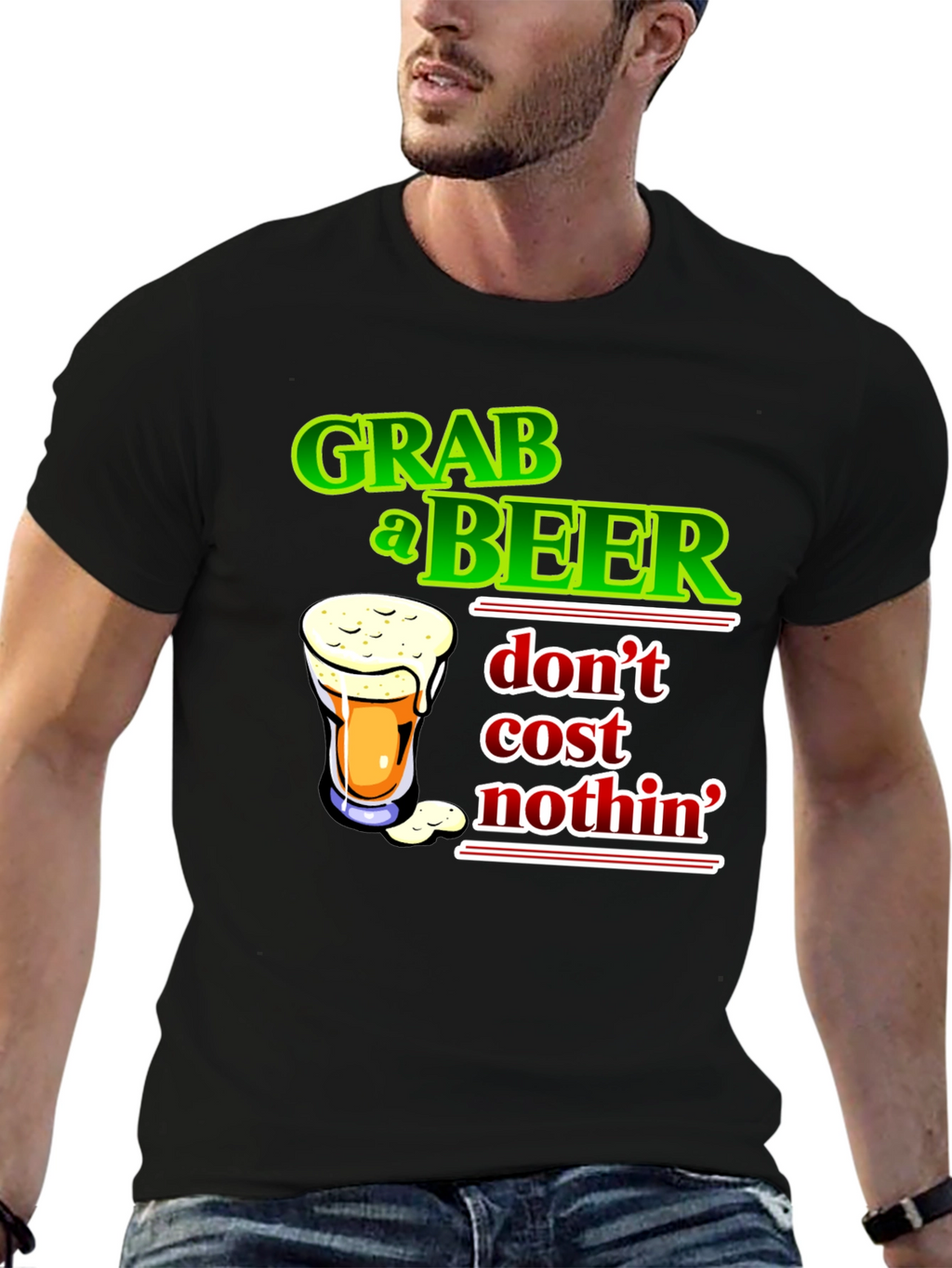 Grab a Beer Graphic Tee - Mens Black T-Shirt