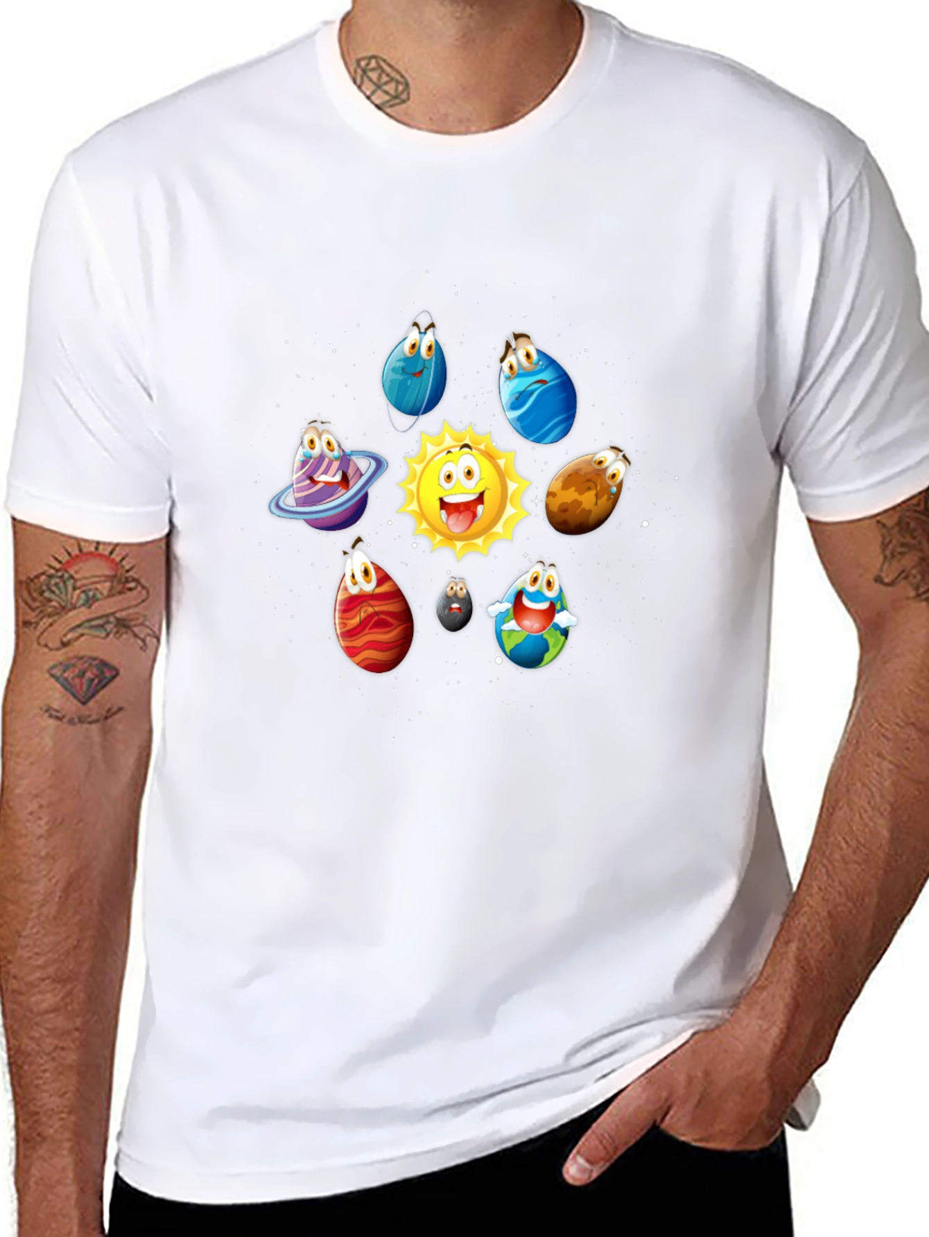 Cartoon Planet T-Shirt - Solar System Tee