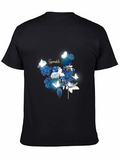 Floral Sparkle Graphic Black T-Shirt