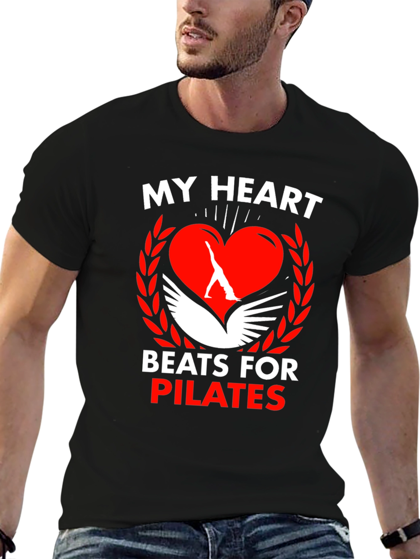 Pilates Heartbeat Graphic Tee - Fitness Lovers T-Shirt