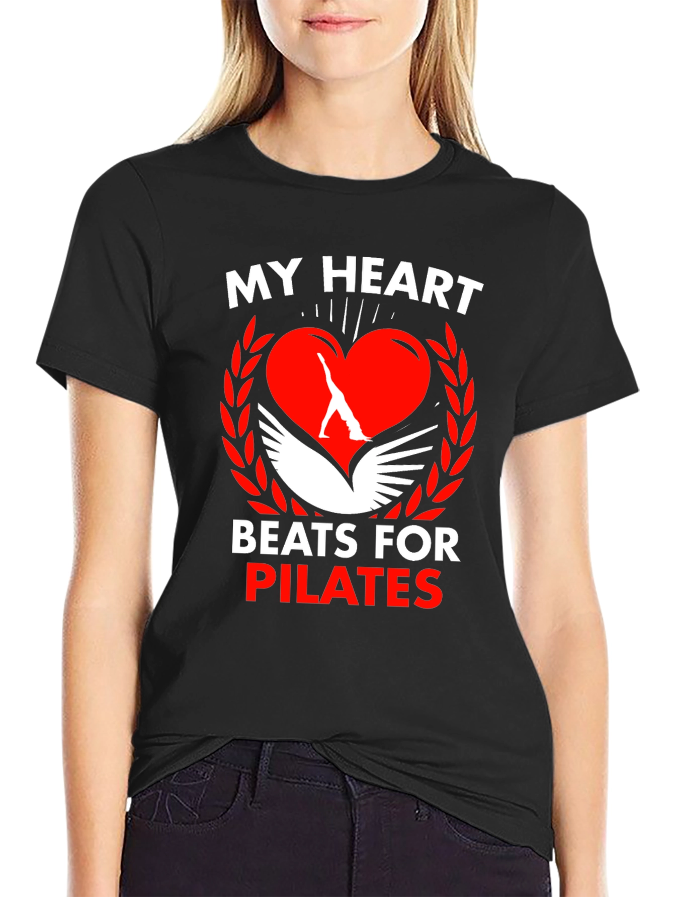 Pilates Heartbeat Graphic Tee - Fitness Lovers T-Shirt