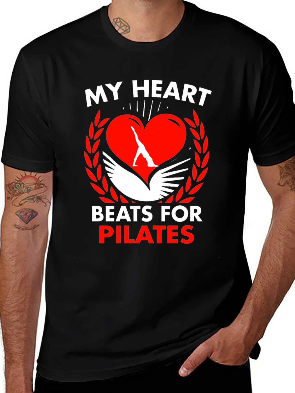 Pilates Heartbeat Graphic Tee - Fitness Lovers T-Shirt