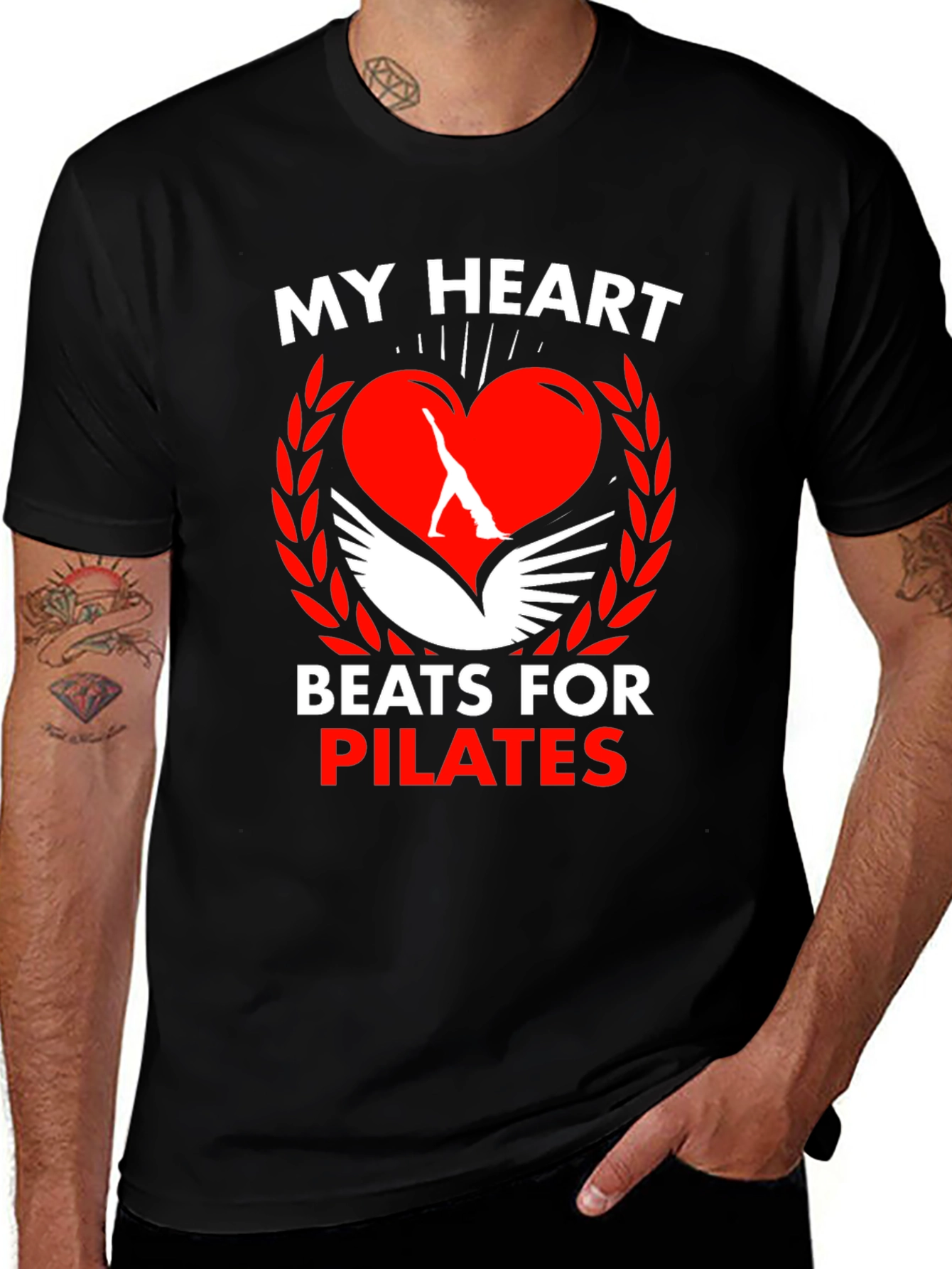 Pilates Heartbeat Graphic Tee - Fitness Lovers T-Shirt