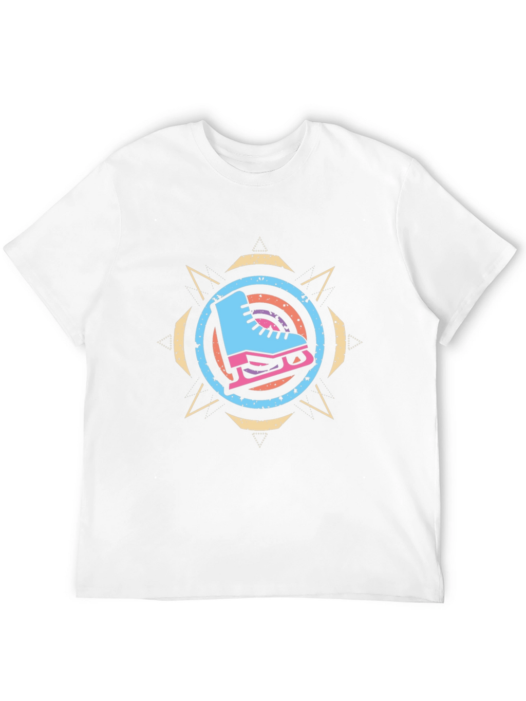 Ice Skate Graphic Tee - Retro Style Black T-Shirt