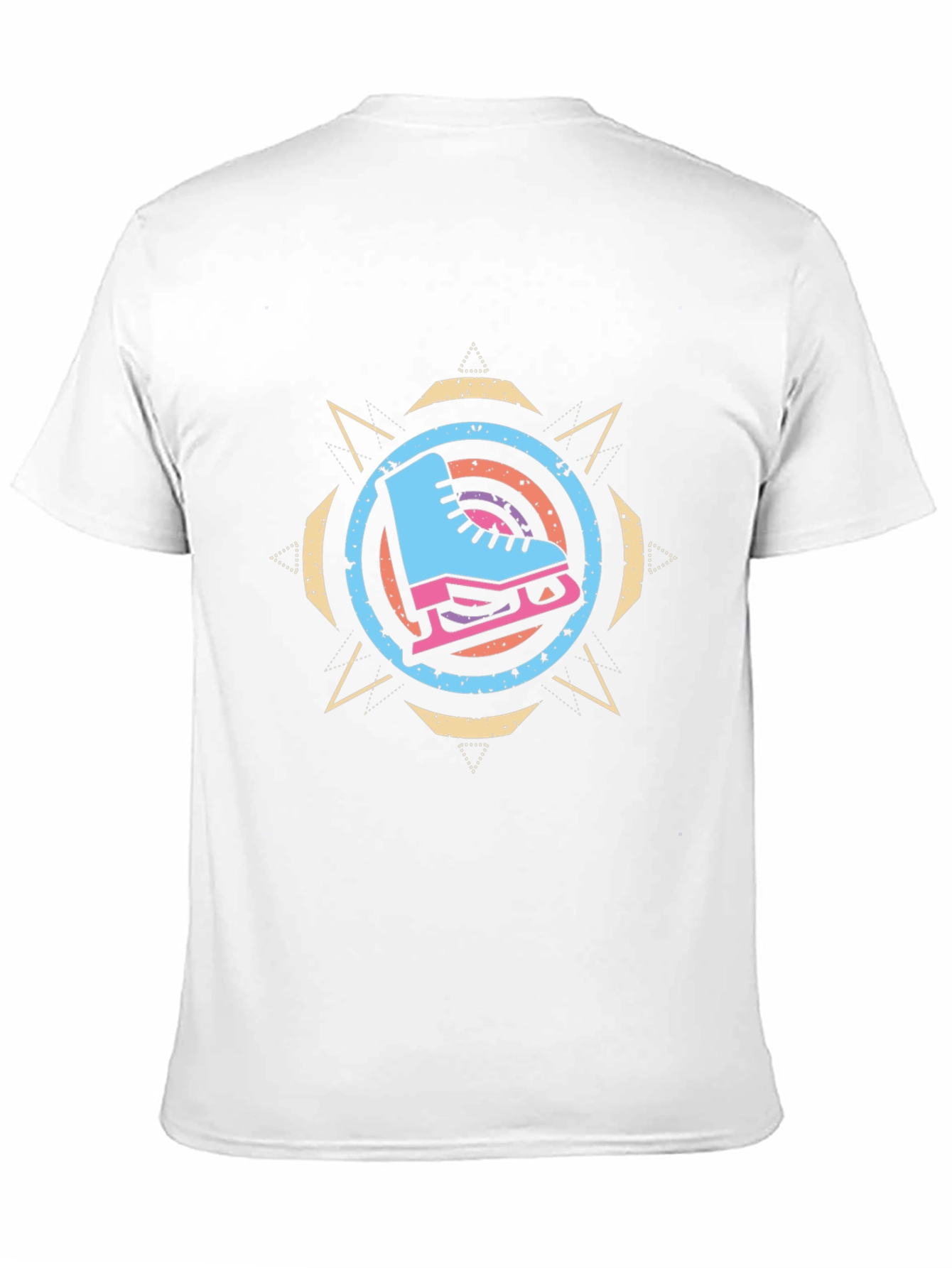 Ice Skate Graphic Tee - Retro Style Black T-Shirt
