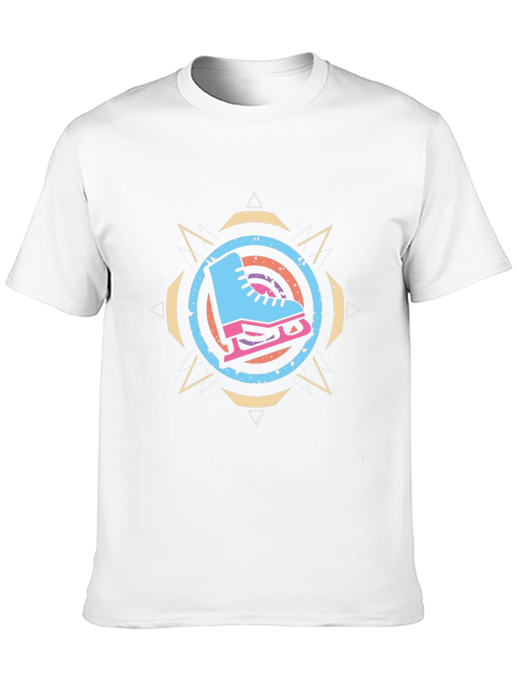 Ice Skate Graphic Tee - Retro Style Black T-Shirt