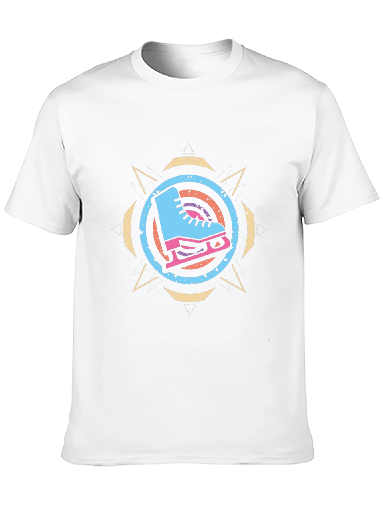 Ice Skate Graphic Tee - Retro Style Black T-Shirt