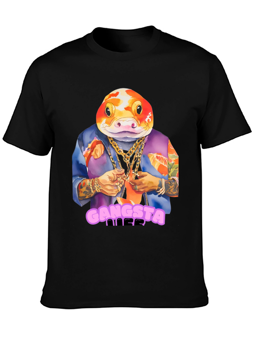 Gangsta Fish T-Shirt - Unique Graphic Tee