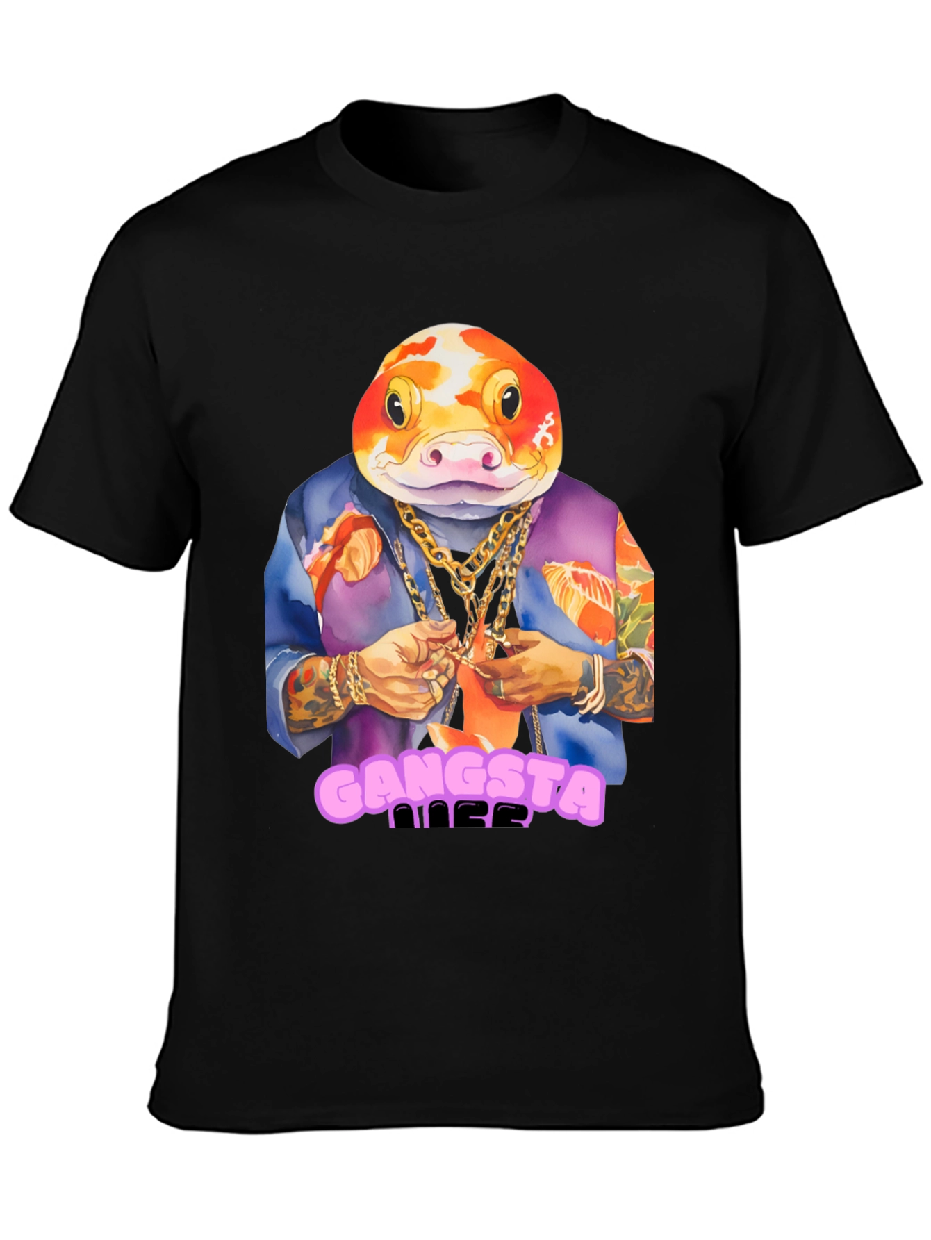 Gangsta Fish T-Shirt - Unique Graphic Tee