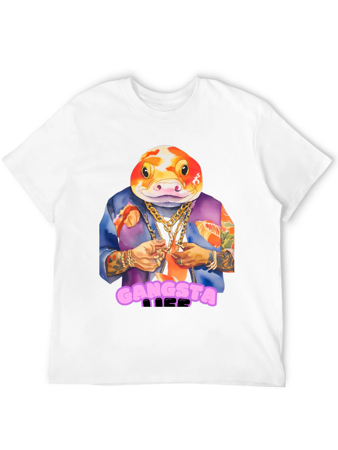 Gangsta Fish T-Shirt - Unique Graphic Tee