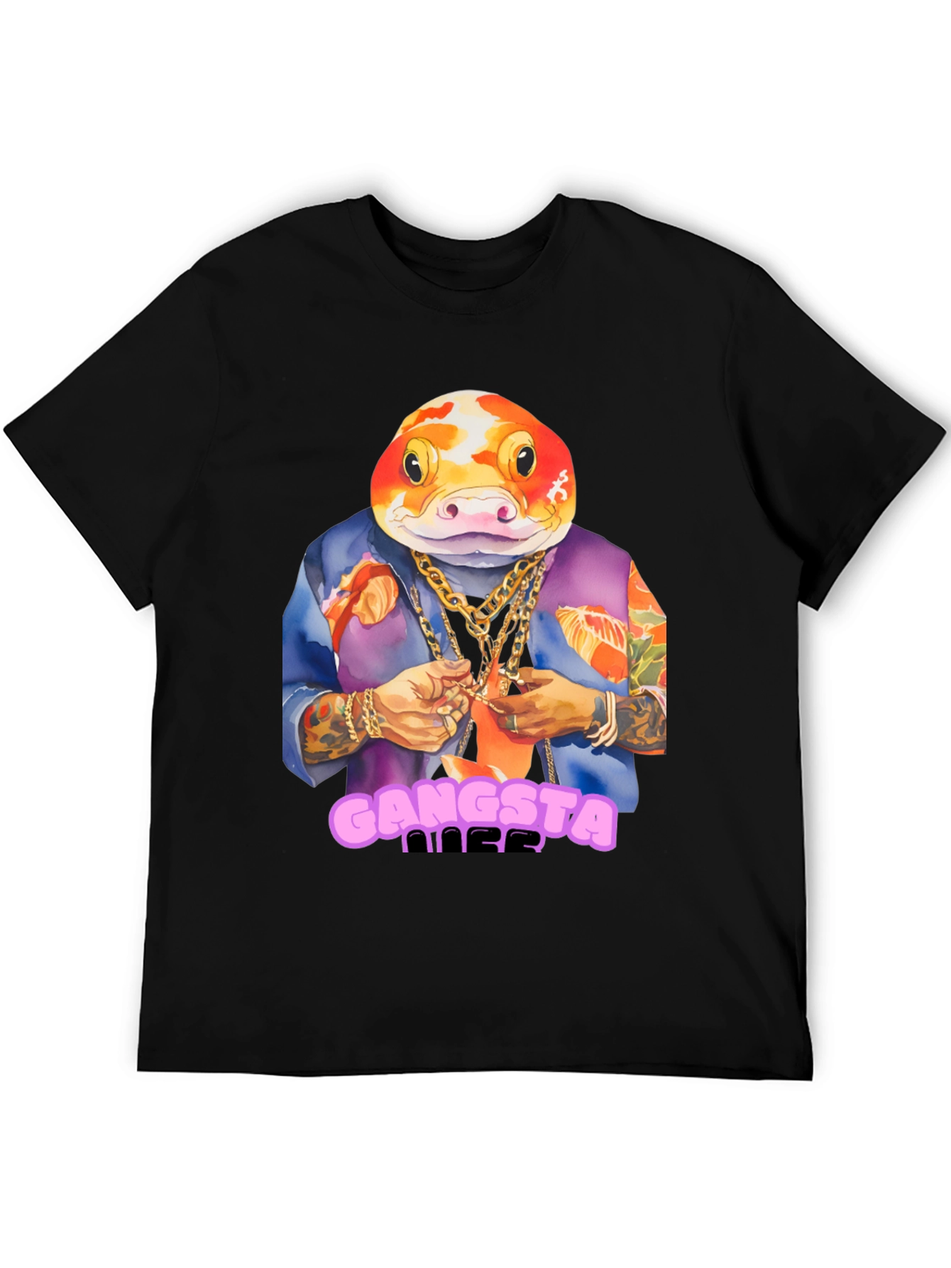 Gangsta Fish T-Shirt - Unique Graphic Tee
