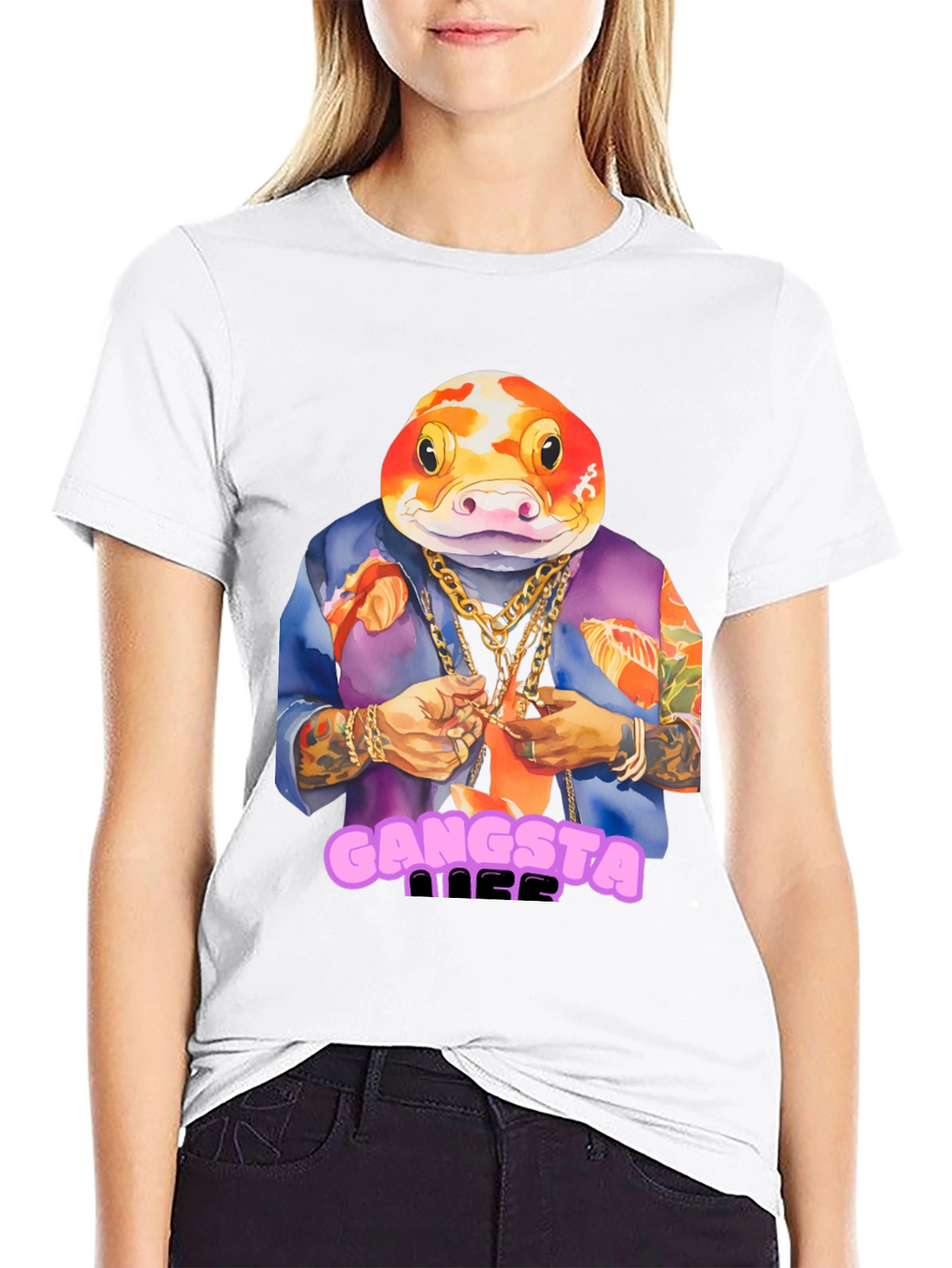 Gangsta Fish T-Shirt - Unique Graphic Tee