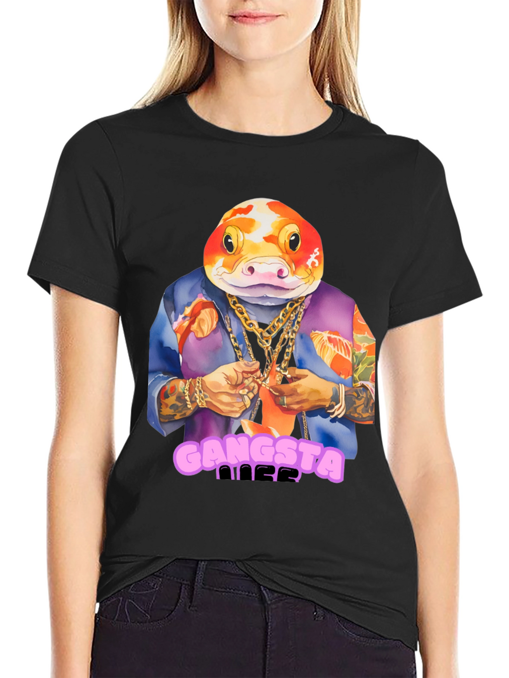 Gangsta Fish T-Shirt - Unique Graphic Tee