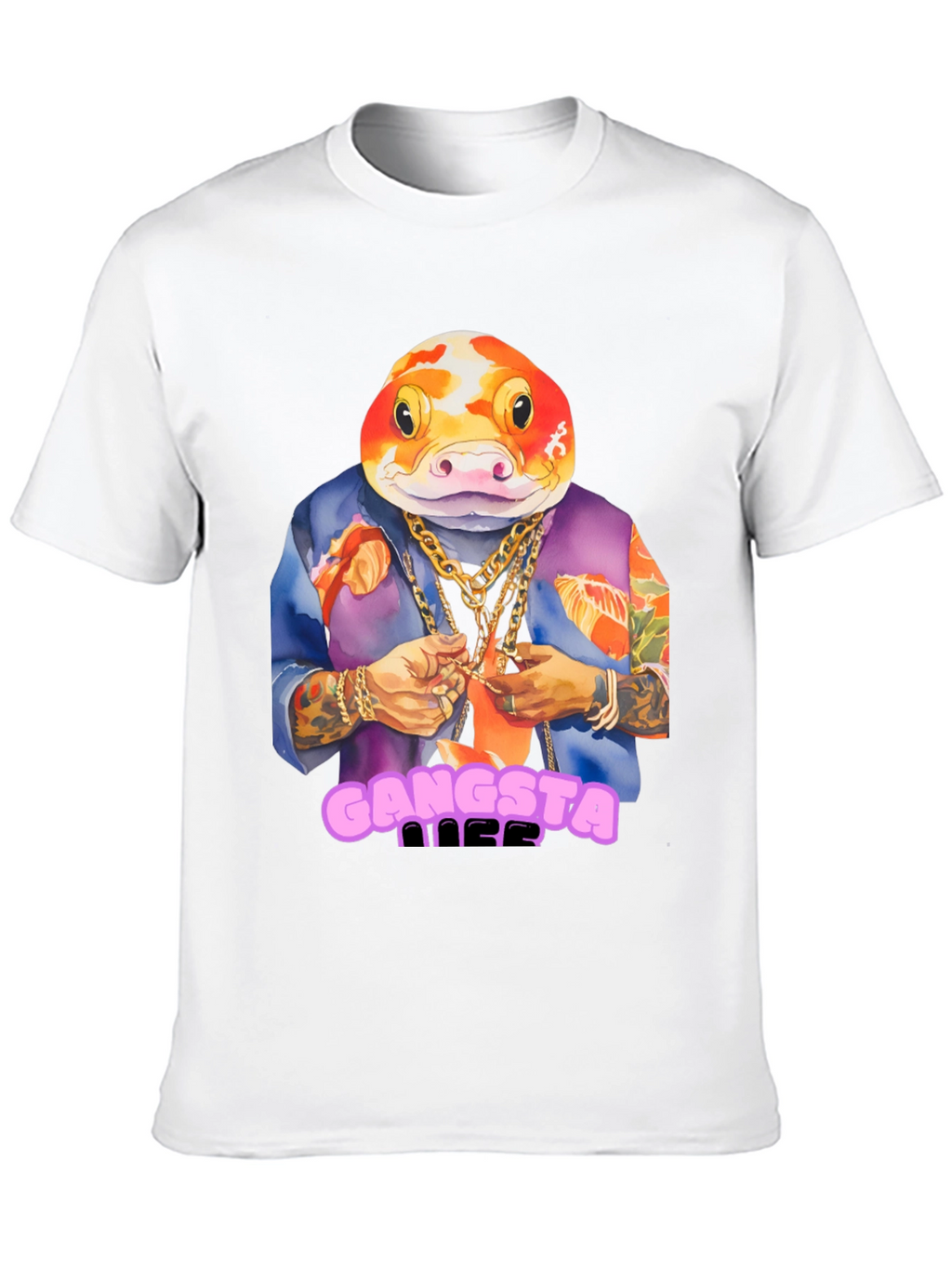 Gangsta Fish T-Shirt - Unique Graphic Tee