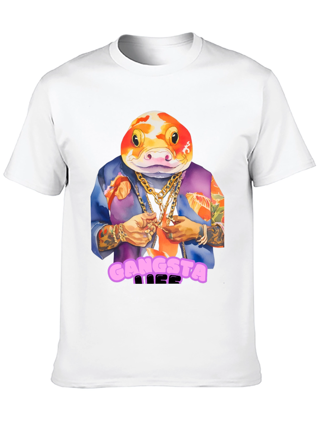 Gangsta Fish T-Shirt - Unique Graphic Tee