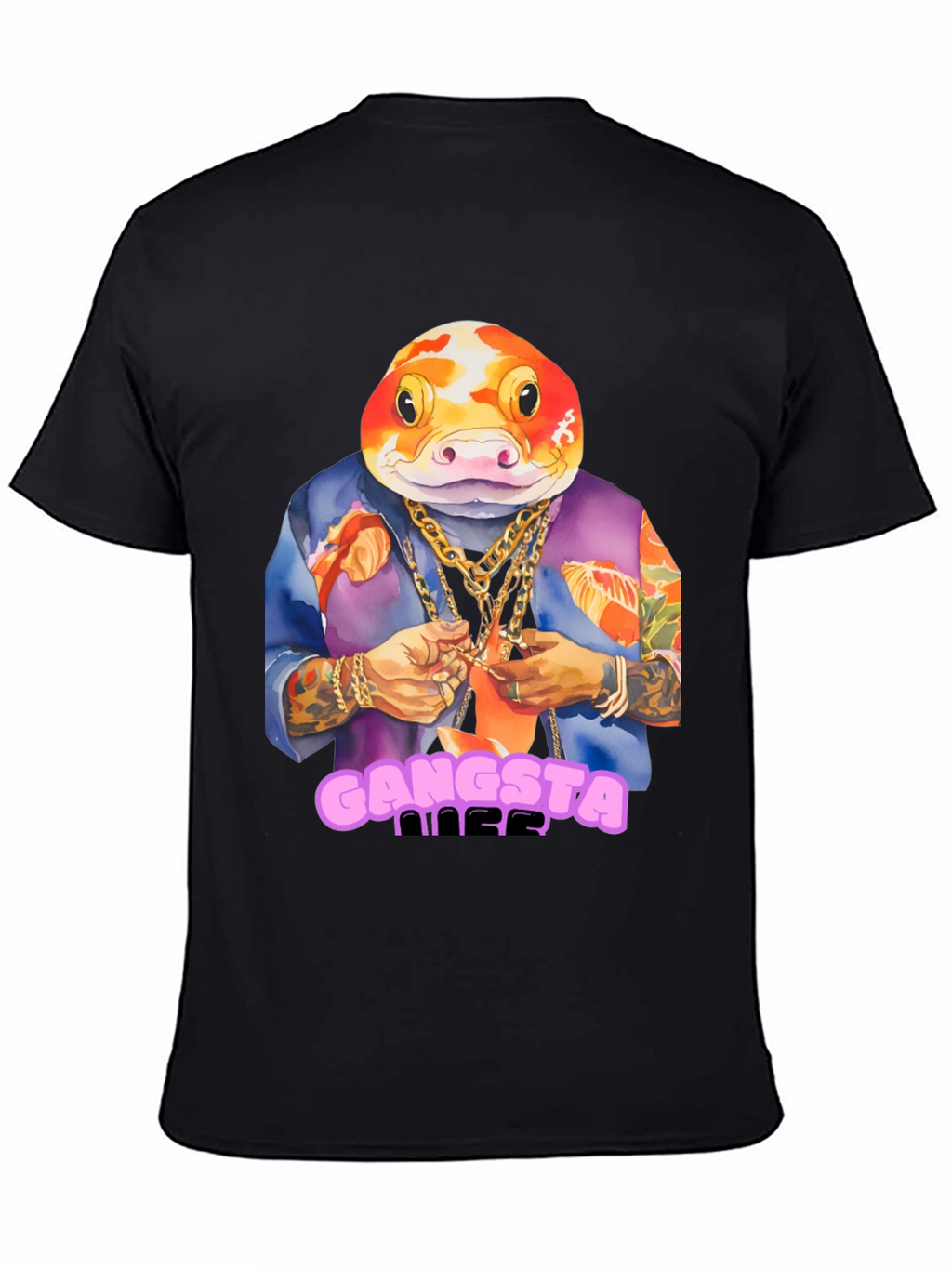 Gangsta Fish T-Shirt - Unique Graphic Tee