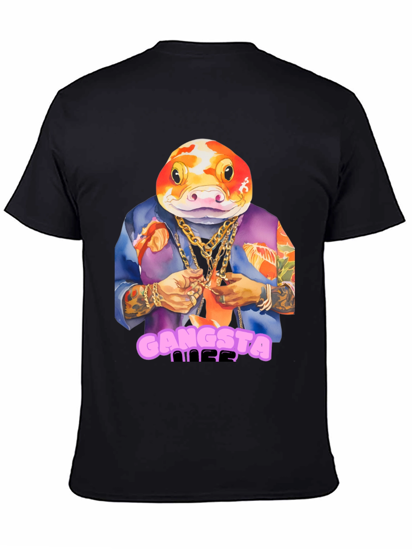 Gangsta Fish T-Shirt - Unique Graphic Tee