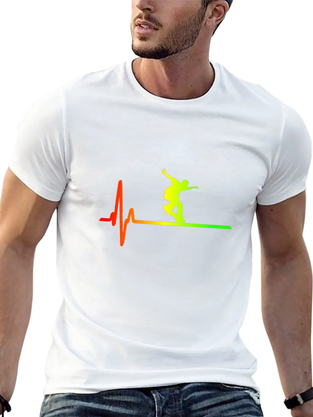Skateboarding Heartbeat T-Shirt - Cool Graphic Tee