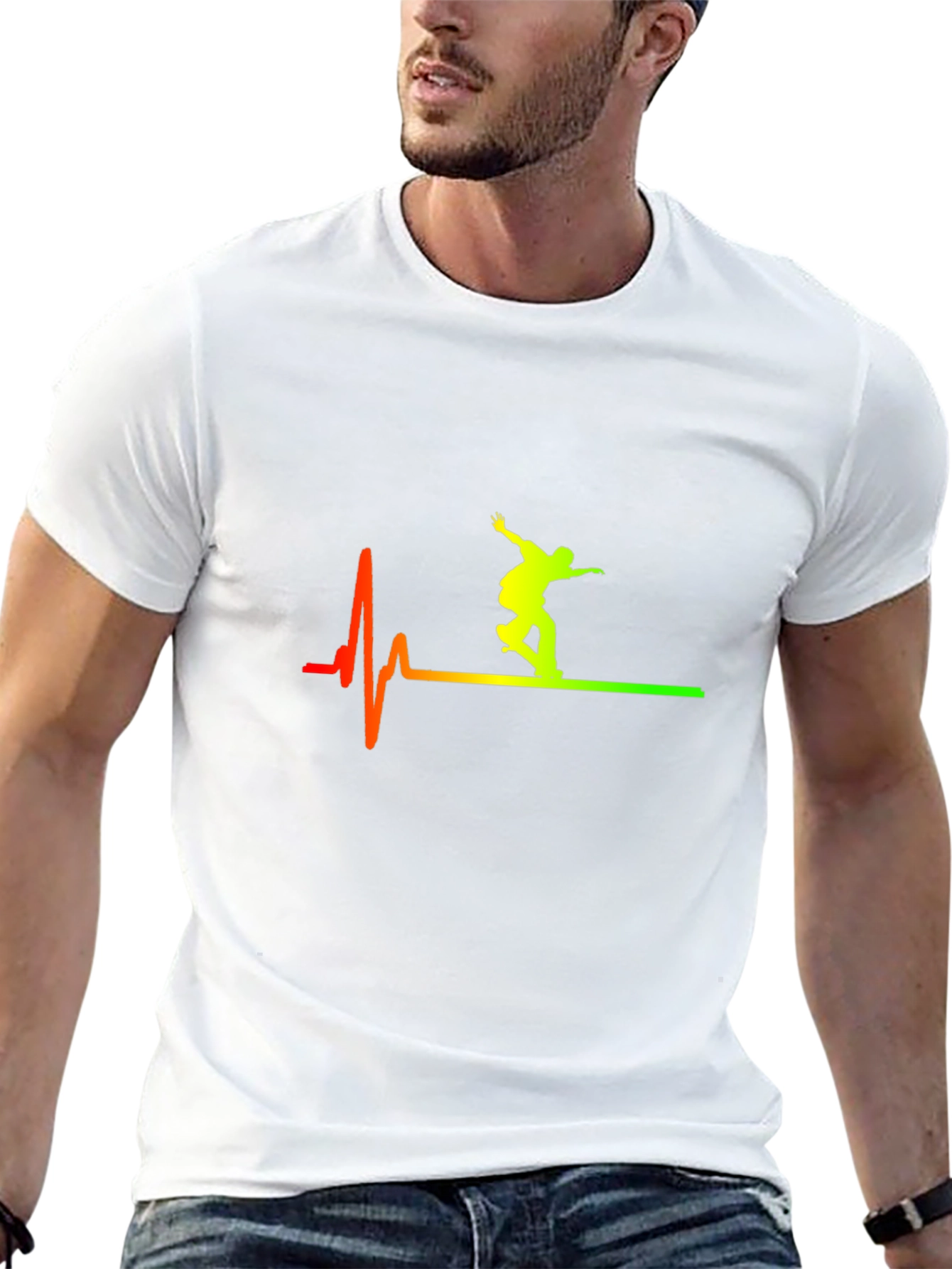 Skateboarding Heartbeat T-Shirt - Cool Graphic Tee