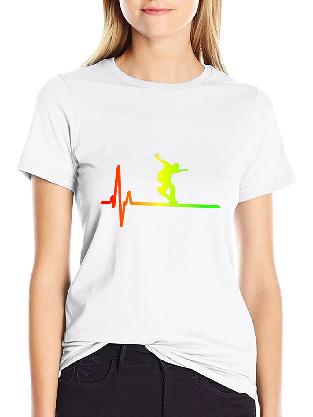 Skateboarding Heartbeat T-Shirt - Cool Graphic Tee