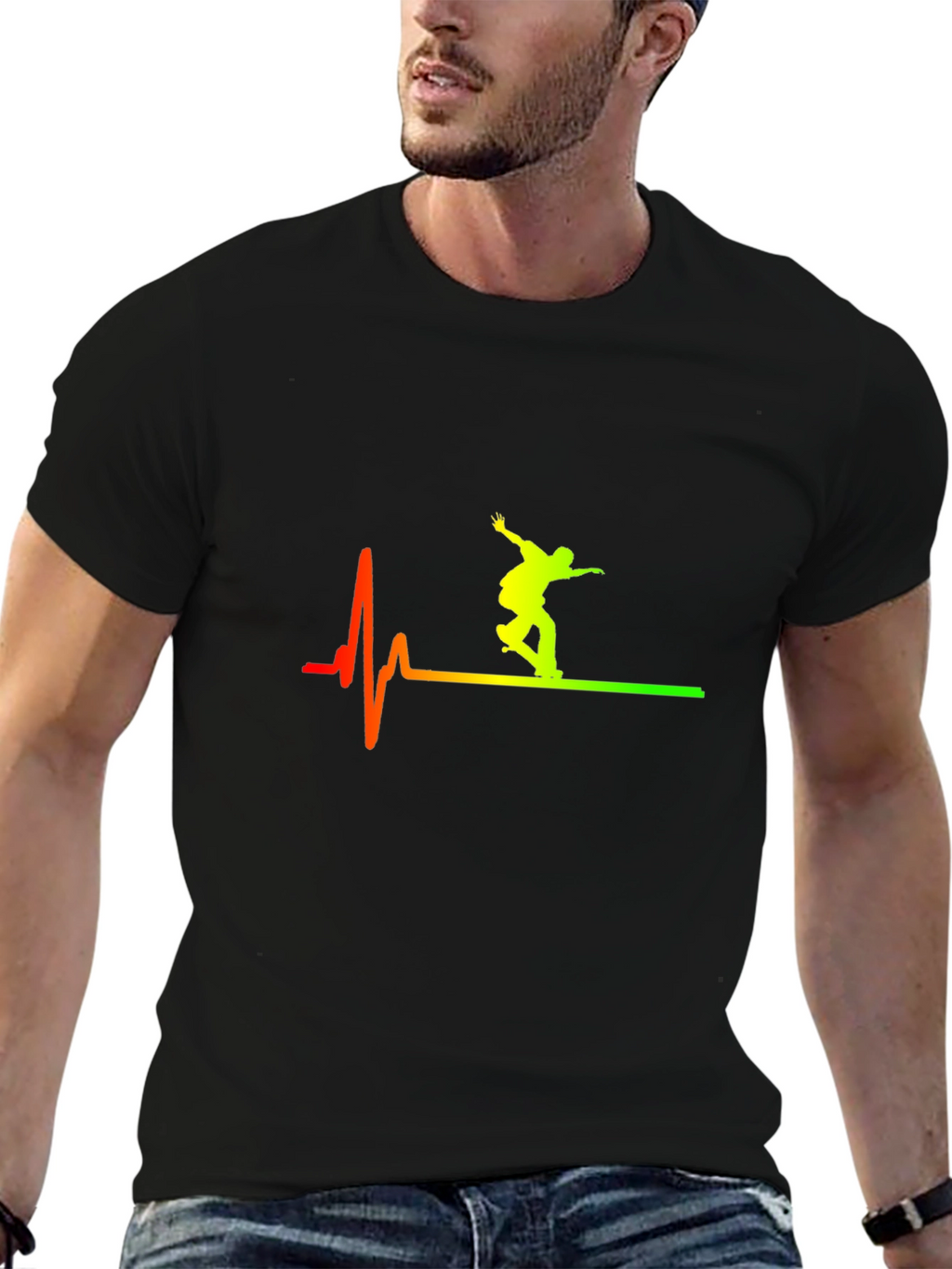 Skateboarding Heartbeat T-Shirt - Cool Graphic Tee