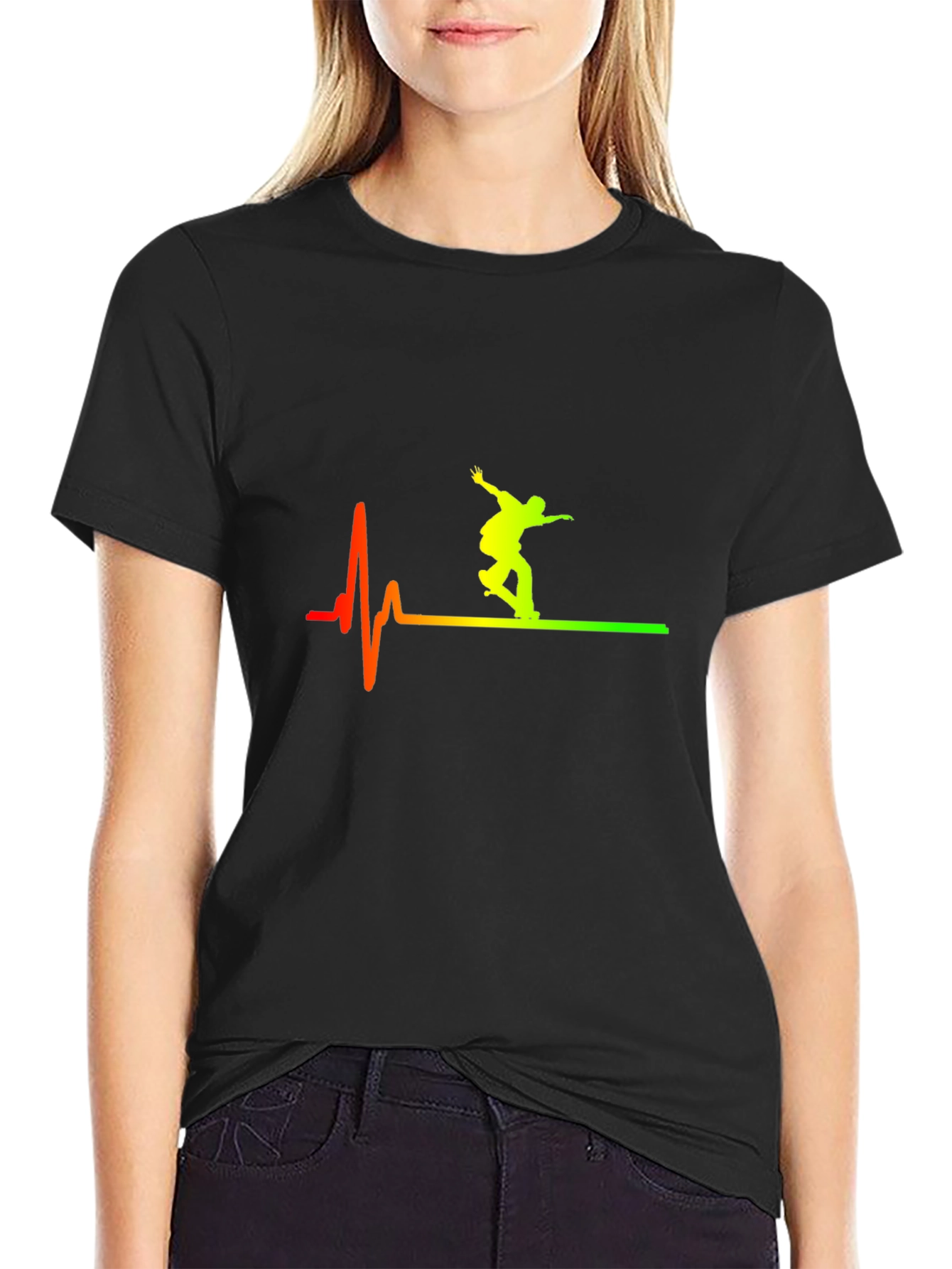 Skateboarding Heartbeat T-Shirt - Cool Graphic Tee