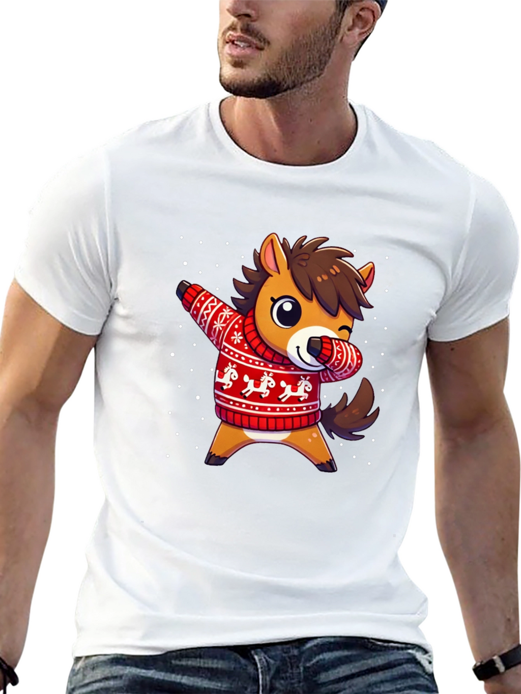 Dabbing Horse Christmas Sweater T-Shirt