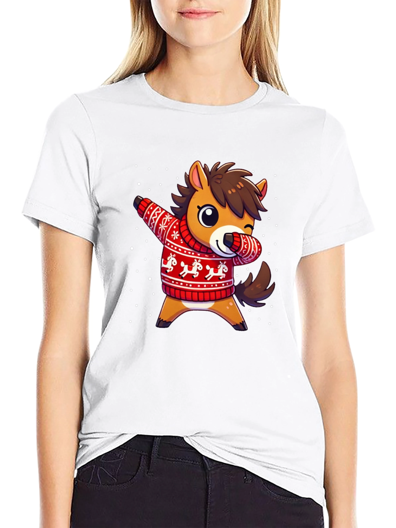 Dabbing Horse Christmas Sweater T-Shirt