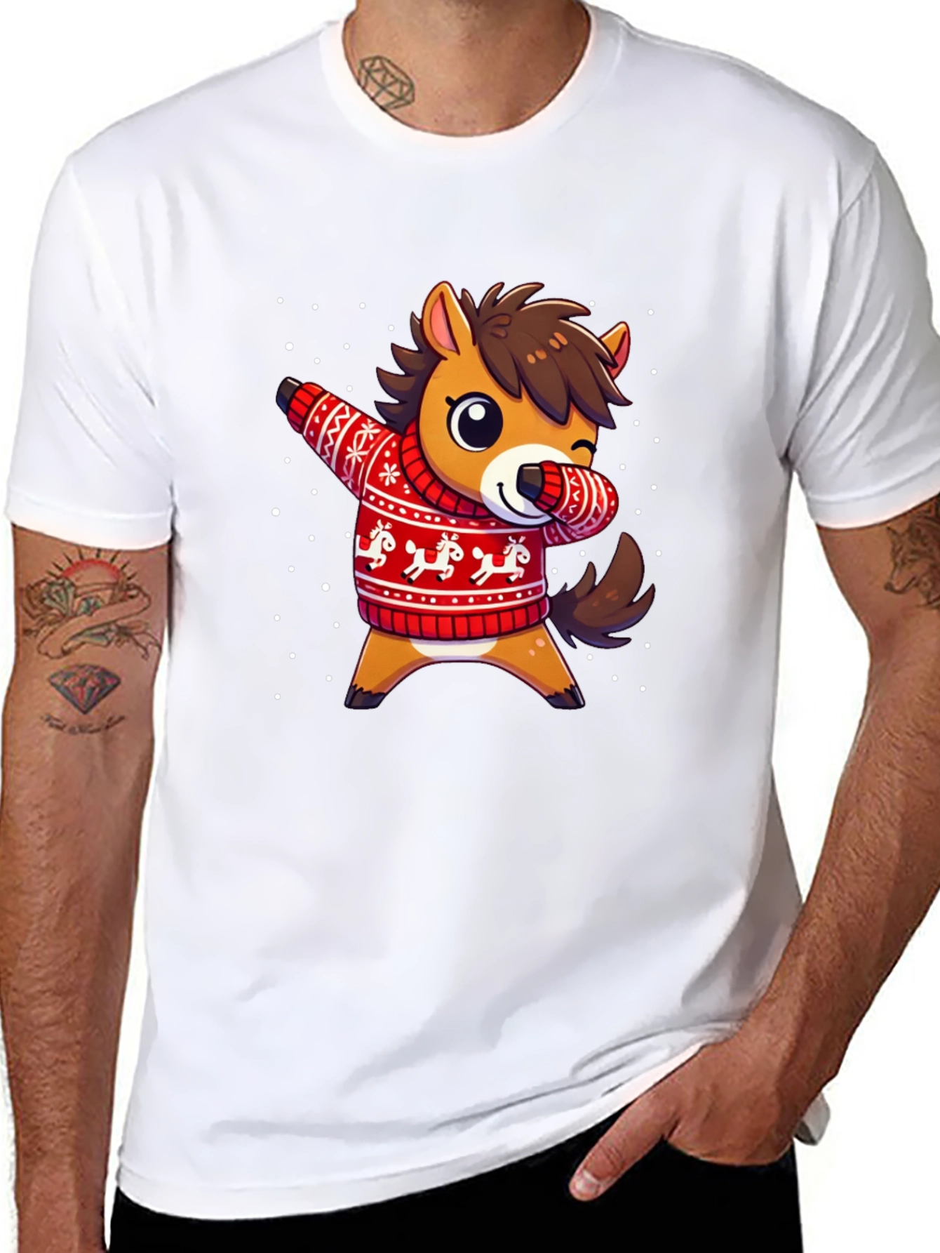 Dabbing Horse Christmas Sweater T-Shirt