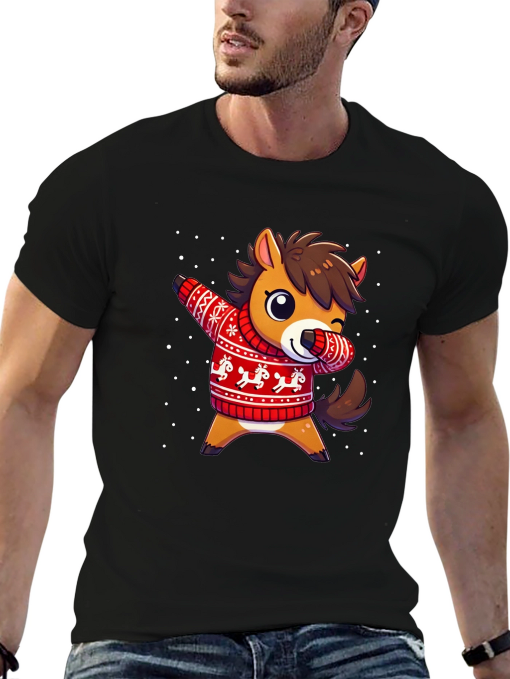 Dabbing Horse Christmas Sweater T-Shirt