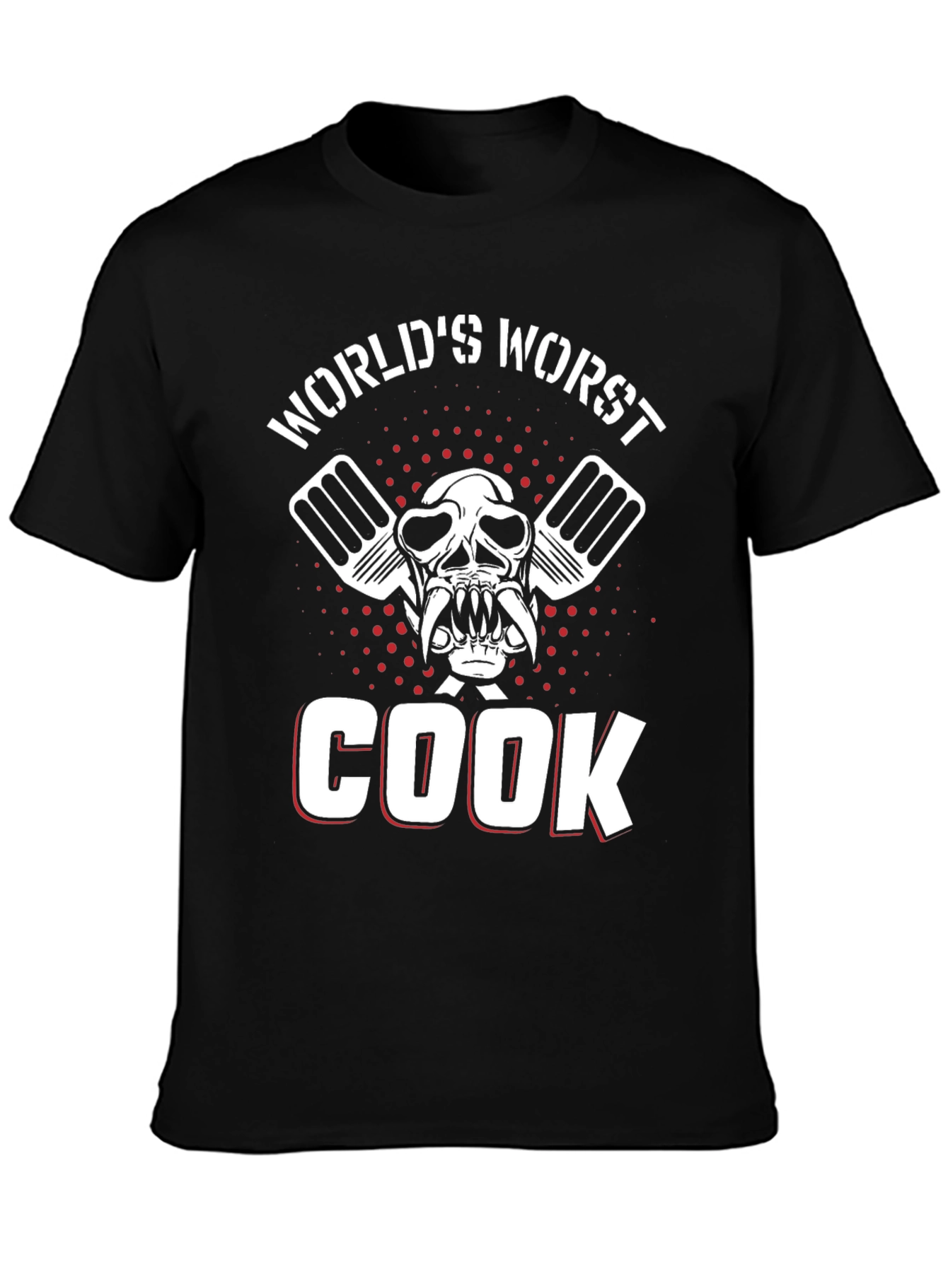 Worlds Worst Cook Skull Graphic T-Shirt