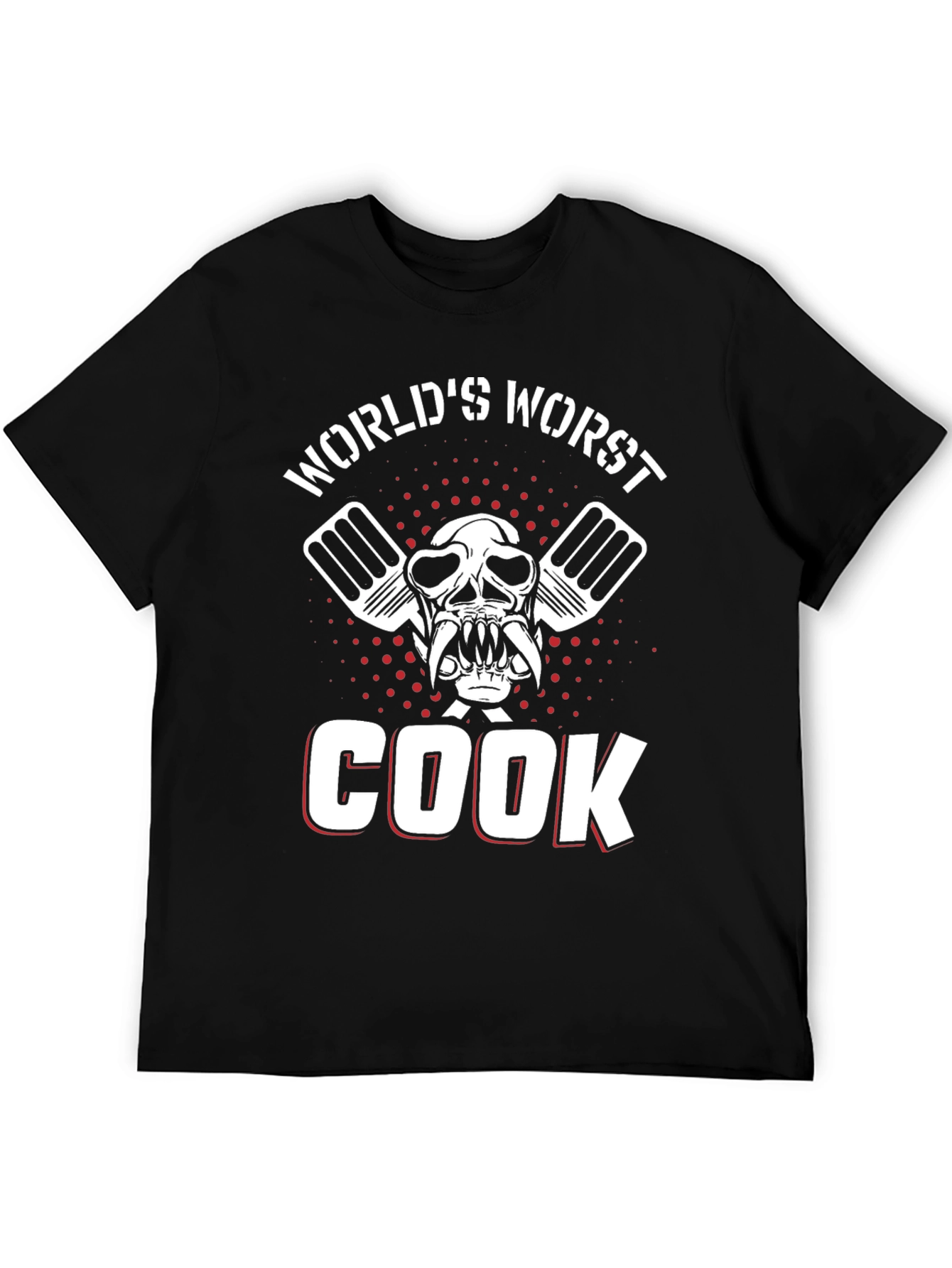 Worlds Worst Cook Skull Graphic T-Shirt