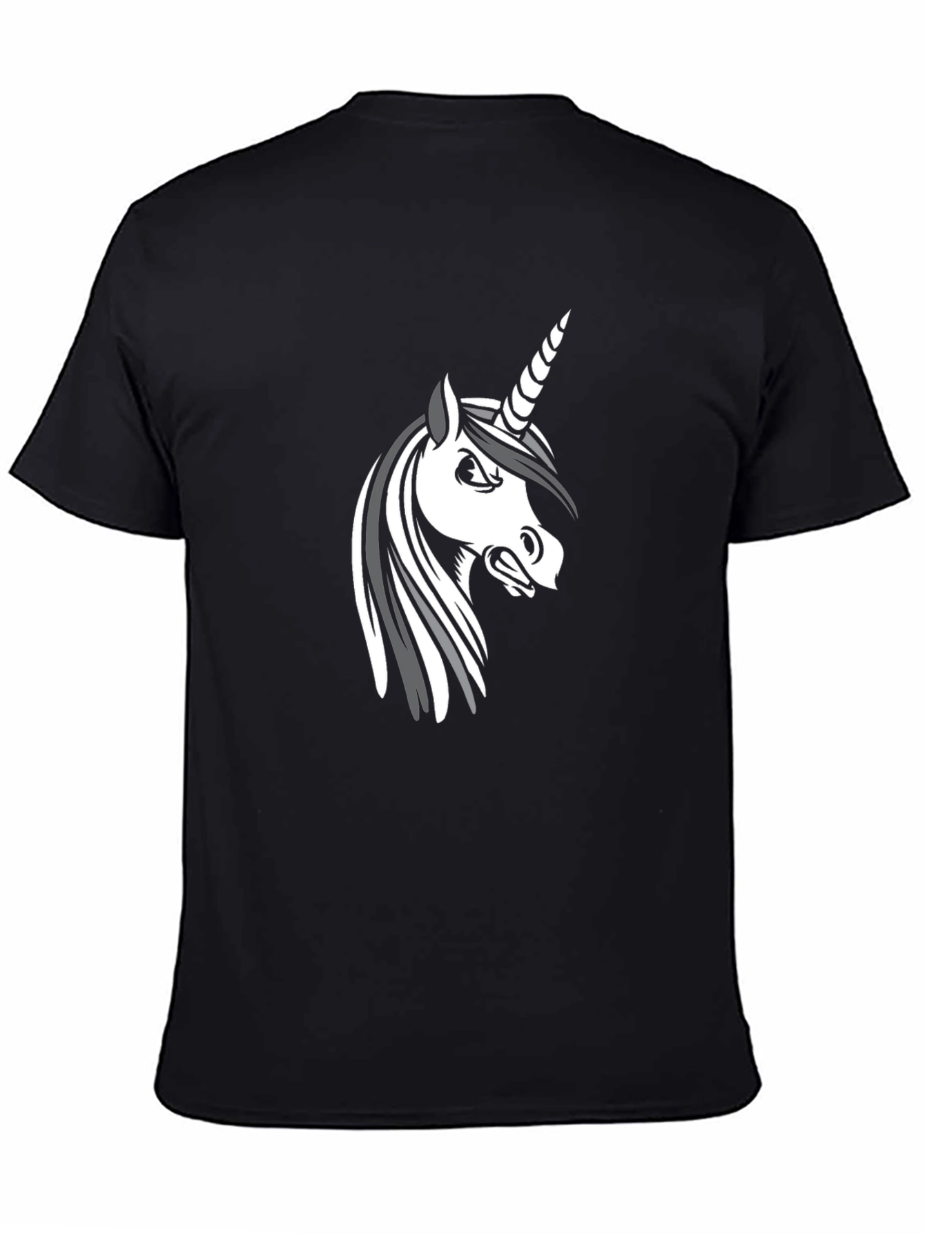 Angry Unicorn Graphic Tee - Black Cotton Comfort