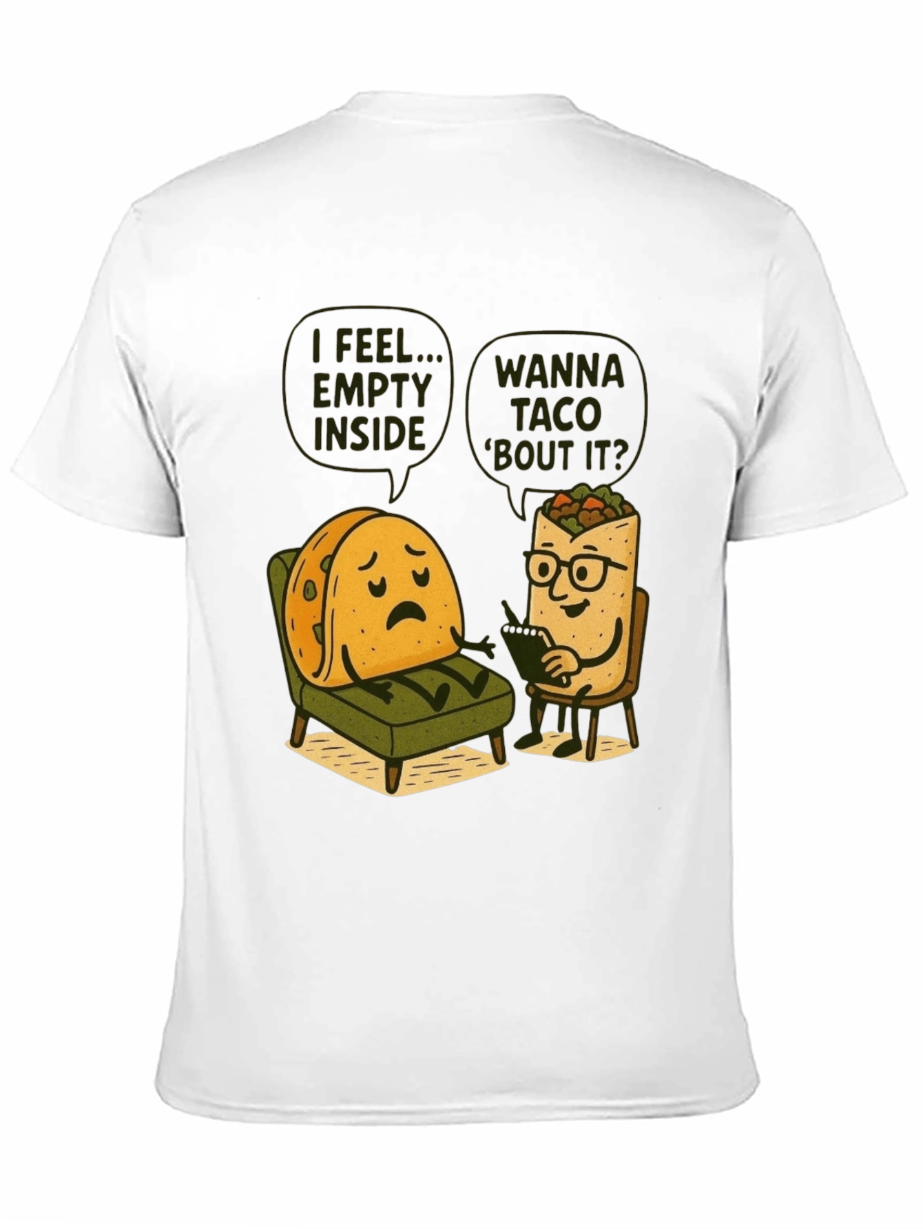 Funny Taco Therapy T-Shirt - Empty Inside