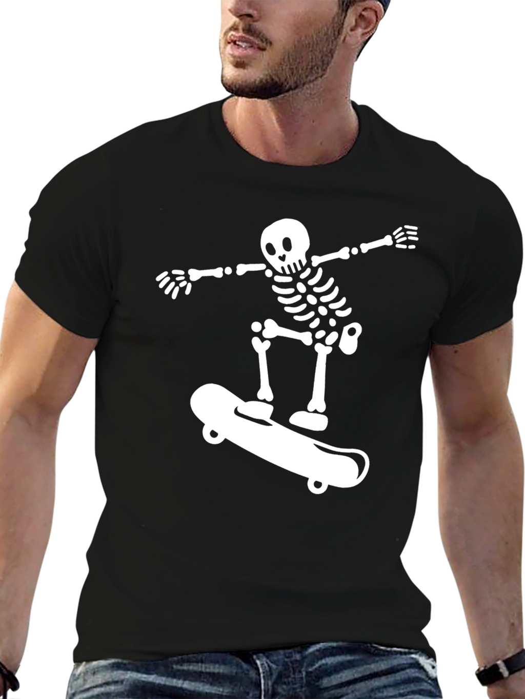 Skateboarding Skeleton Graphic Tee