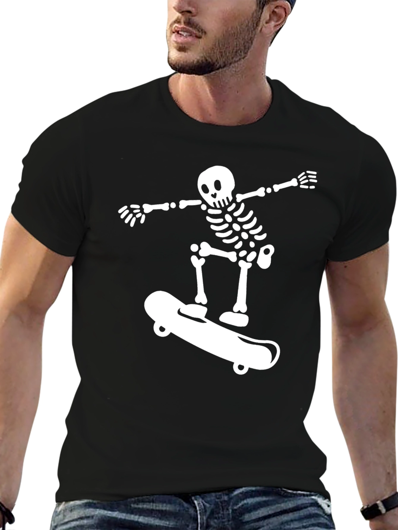 Skateboarding Skeleton Graphic Tee