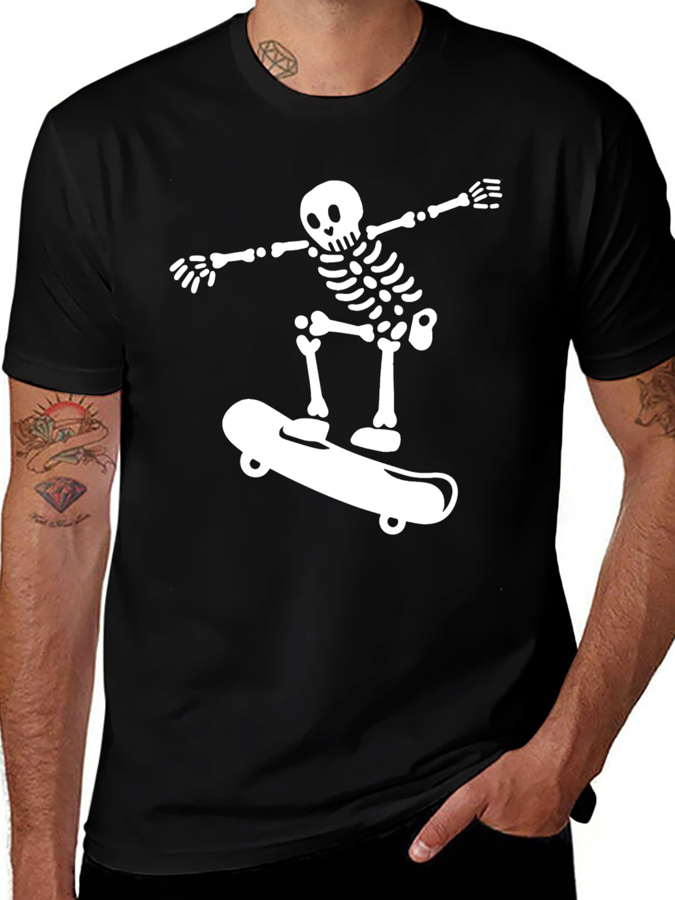 Skateboarding Skeleton Graphic Tee
