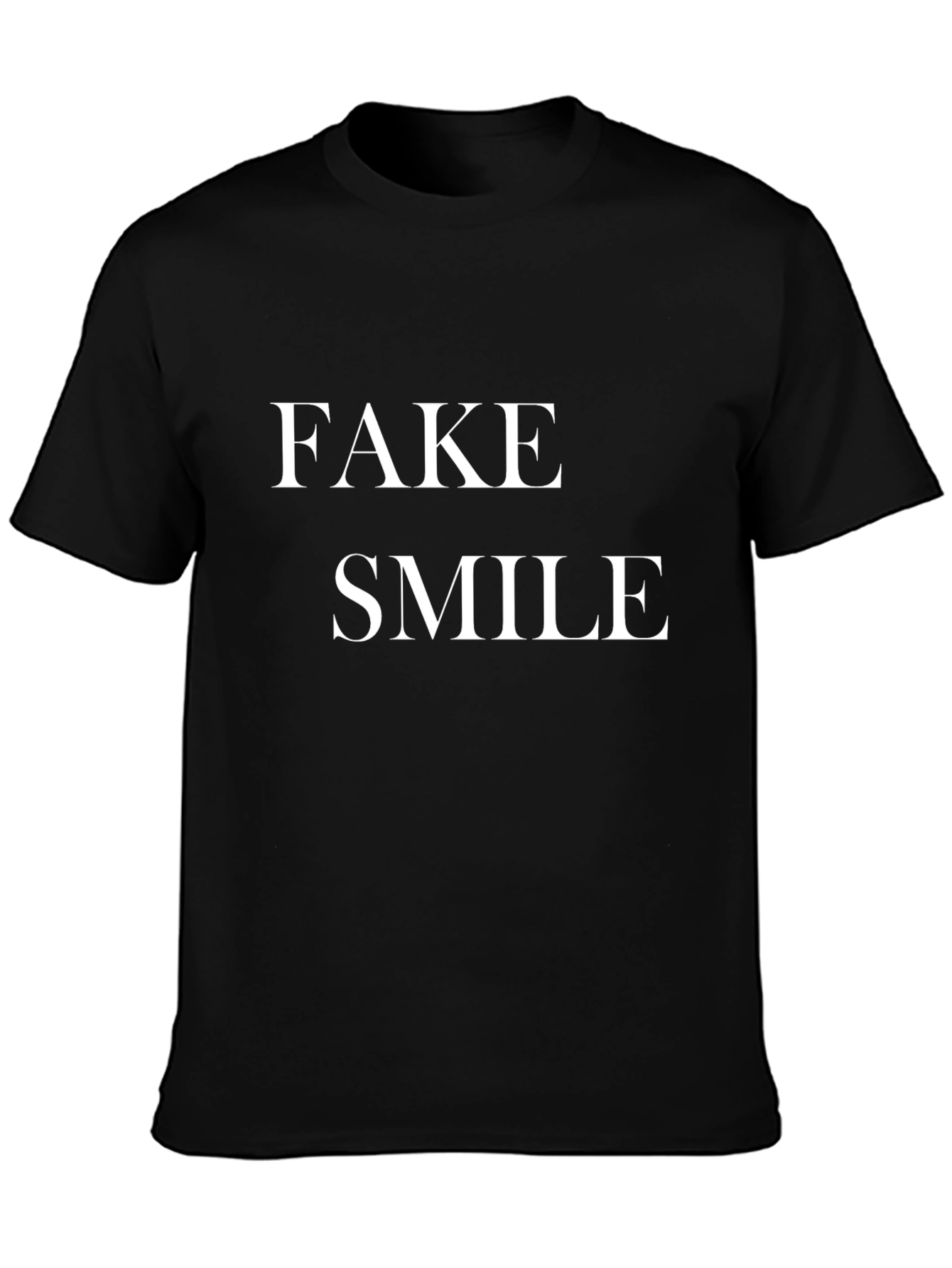 Fake Smile Graphic Tee - Mens Black Cotton Shirt
