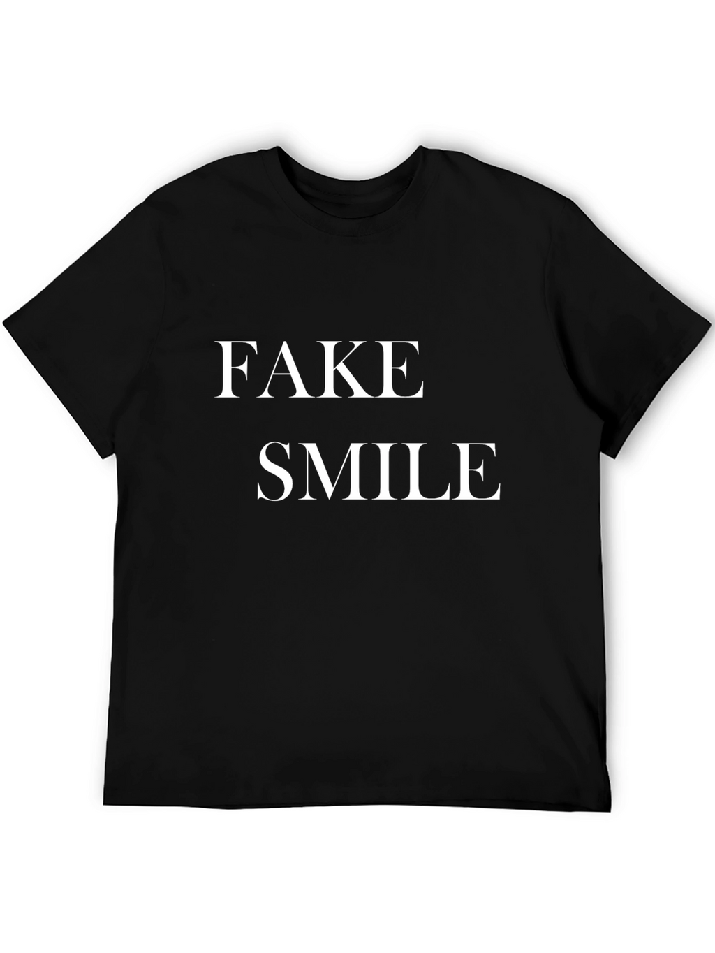 Fake Smile Graphic Tee - Mens Black Cotton Shirt