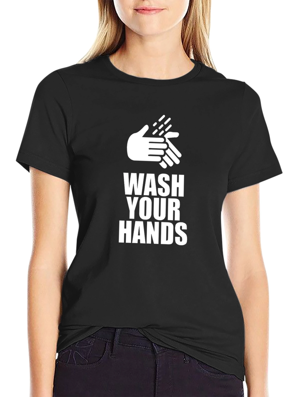 Wash Your Hands Graphic Tee - Black