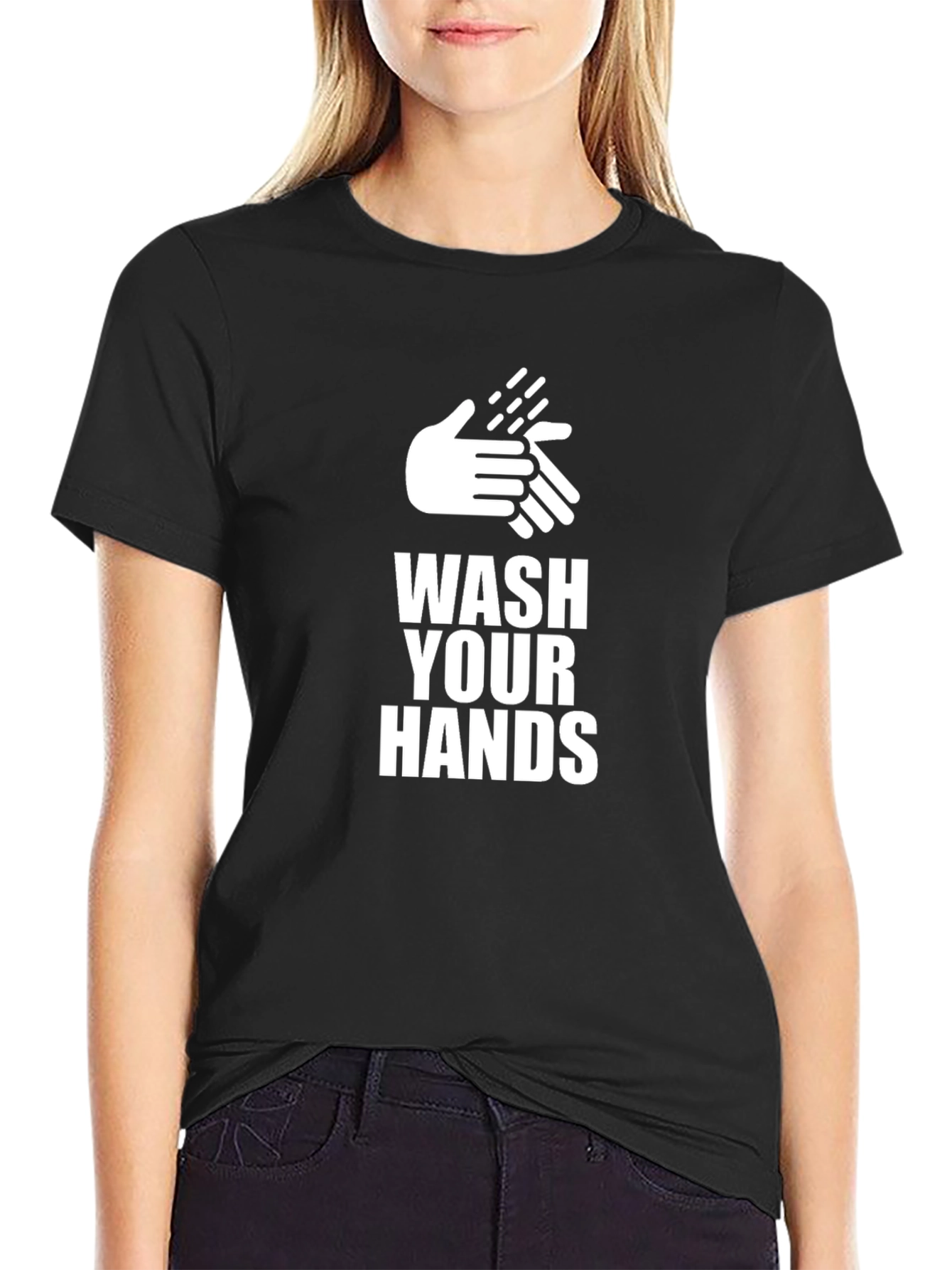 Wash Your Hands Graphic Tee - Black