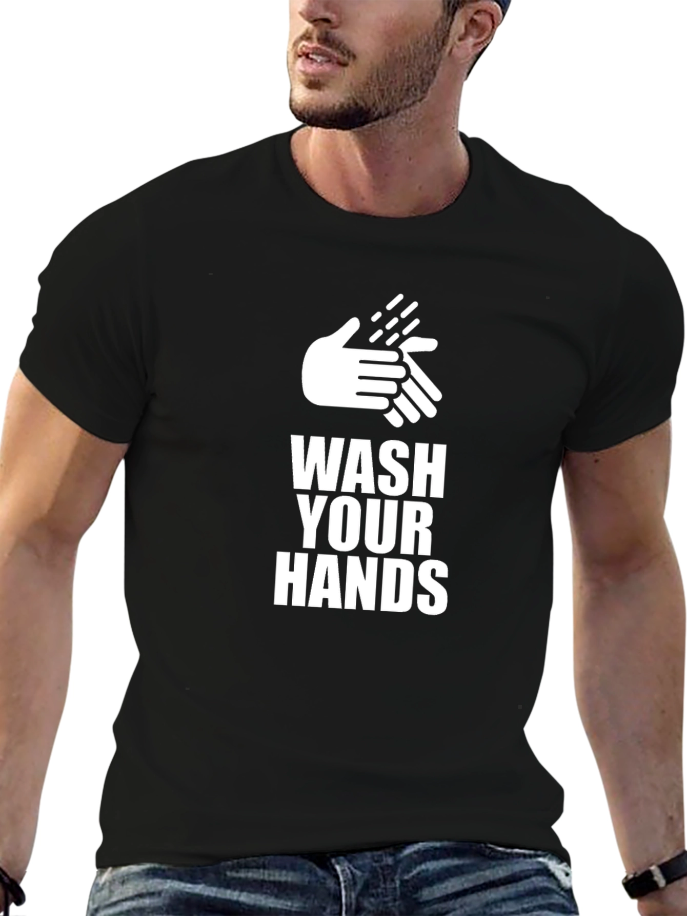 Wash Your Hands Graphic Tee - Black