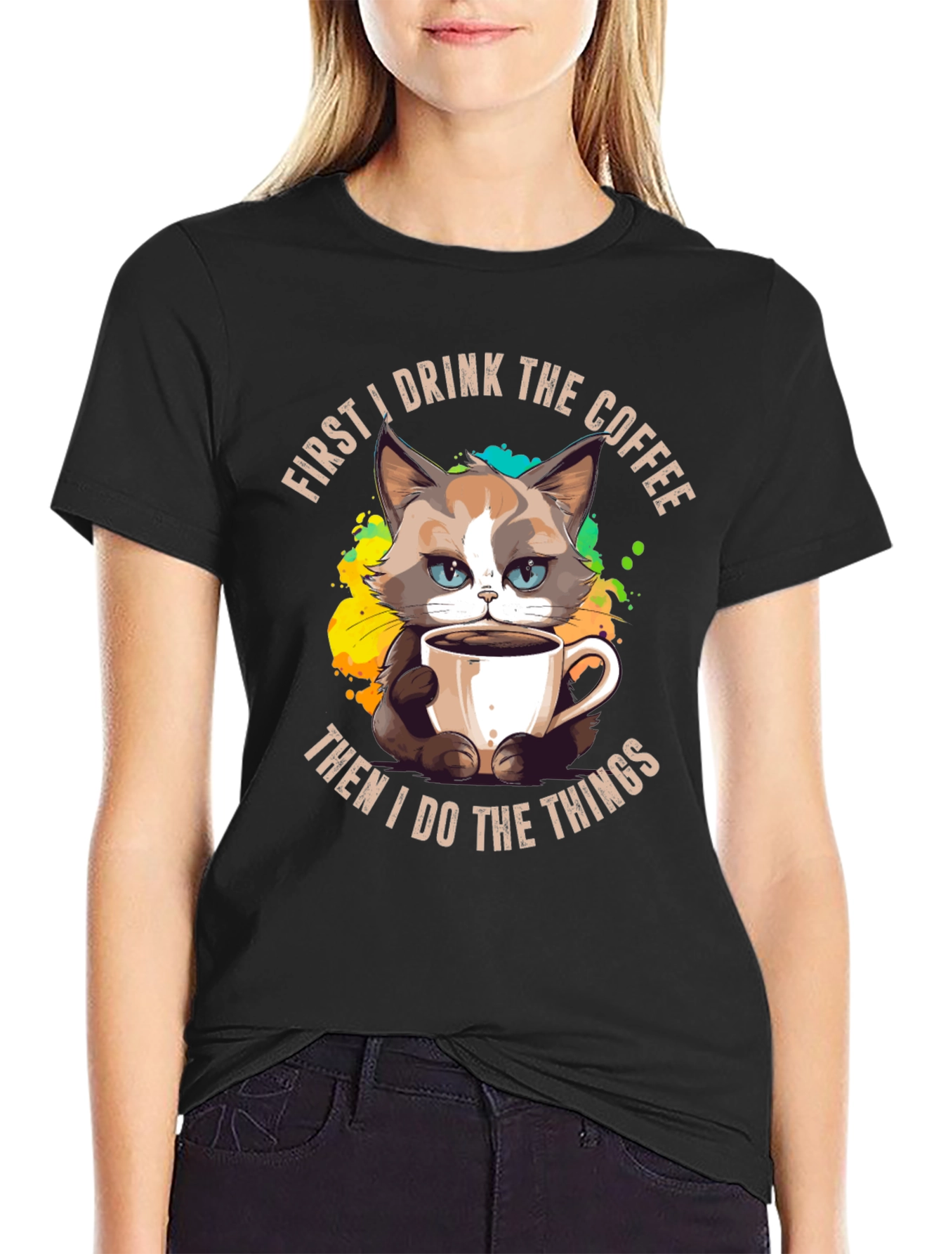 Funny Grumpy Cat Coffee T-Shirt
