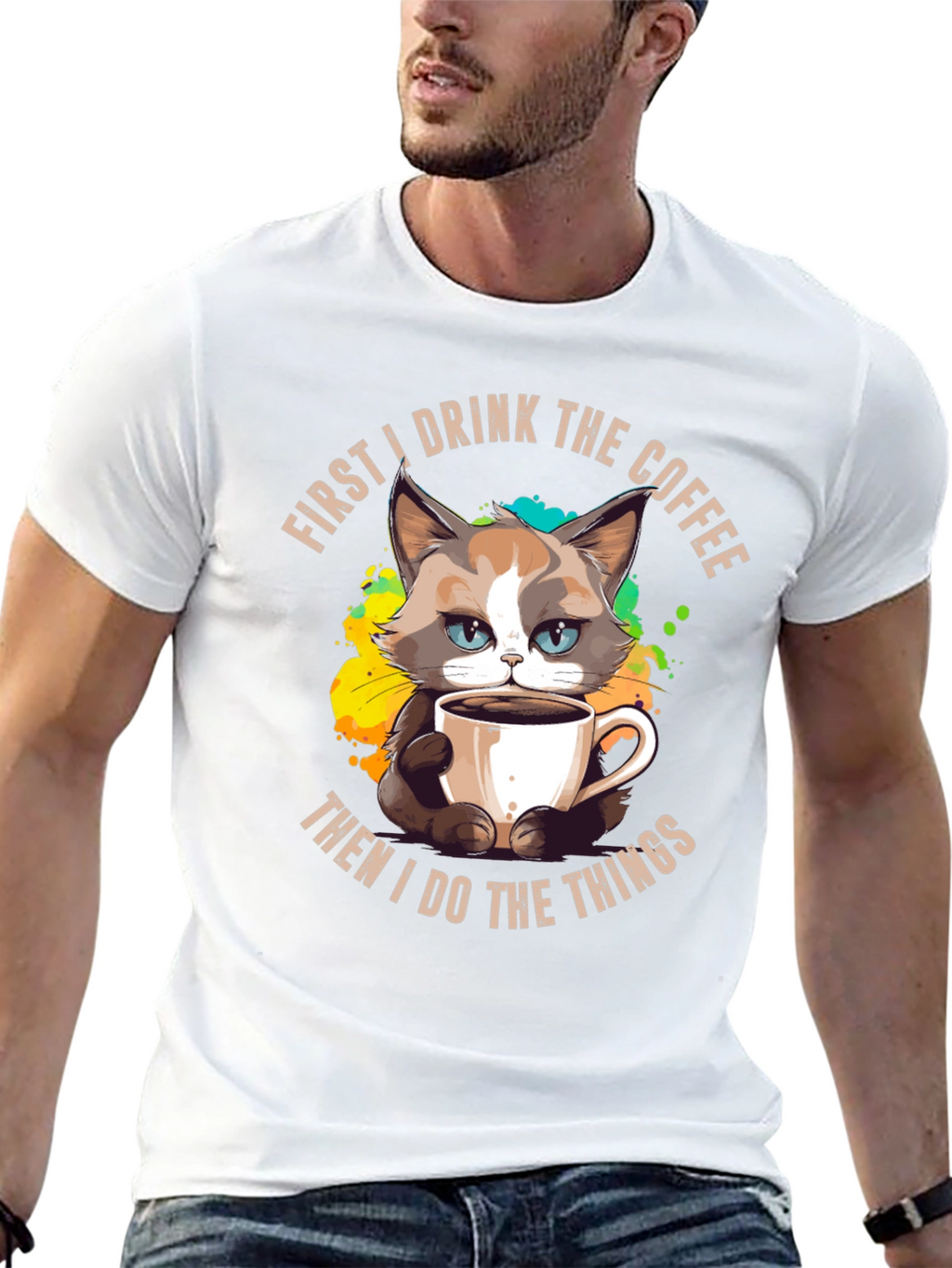 Funny Grumpy Cat Coffee T-Shirt