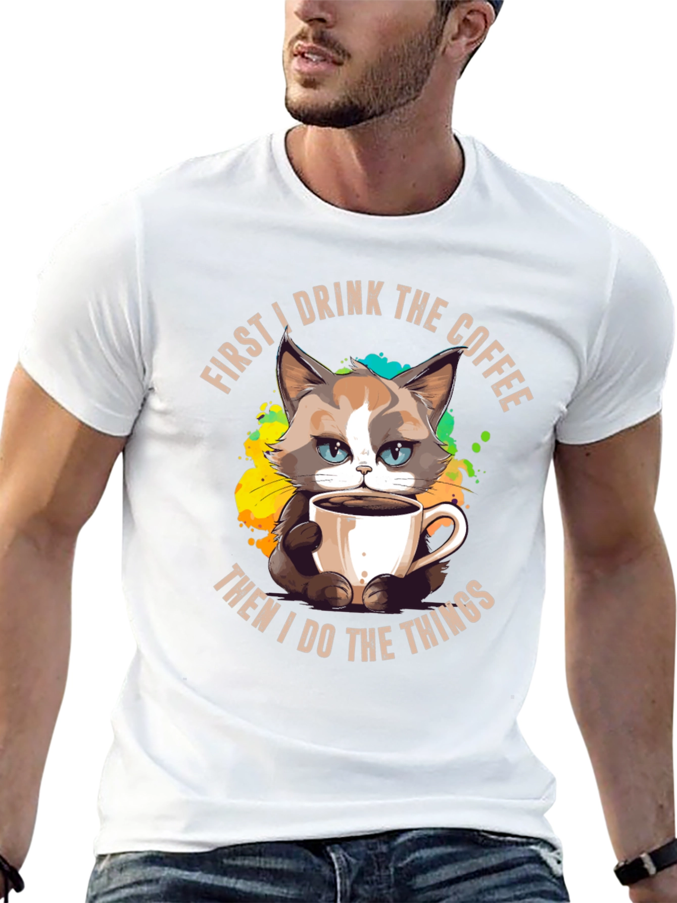 Funny Grumpy Cat Coffee T-Shirt
